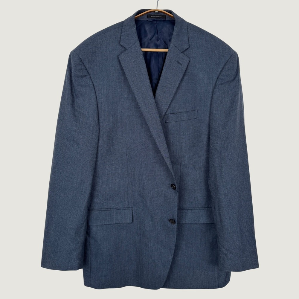 Lauren Ralph Lauren Mens 48L Blue Micro Check Two Button Blazer Sport Coat